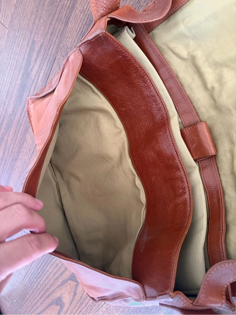 Cole Haan Brown Leather Messenger Bag with Adjustable Strap